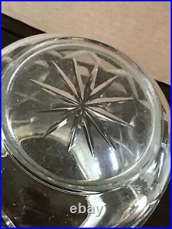 Vintage Cut Glass Crystal EPNS Biscuit Barrel Jar With Handle & Lid