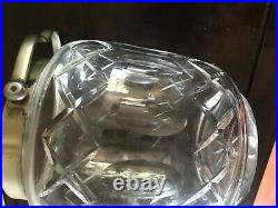 Vintage Cut Glass Crystal EPNS Biscuit Barrel Jar With Handle & Lid