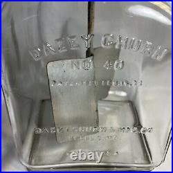 Vintage DAZEY #40 GLASS BUTTER CHURN ORIGINAL Pat Feb. 14, 1922