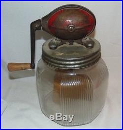 Vintage Dazey Glass Jar Butter Churn Wood Handle Paddle Primitive