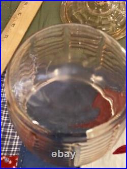 Vintage Depression Glass Pink Bisquit Jar With Lid