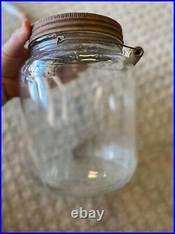 Vintage Duncan's Admiration Coffee Advertising Glass Jar With Wood Handle