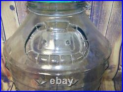 Vintage Eagle Stars Blue Glass 5 Gallon Bicentennial Pickle Jar With Lid & Handle