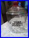 Vintage Eat Tom’s Toasted Peanuts 5¢ Glass Jar withLid & Tom’s Embossed on Handle