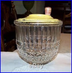 Vintage Egg/Mayonnaise Mixer Glass Jar with Metal Yellow Lid and Handle