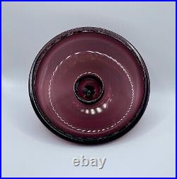 Vintage Empoli Amethyst Glass Candy Dish withLid Rare Purple Lidded Dish EUC