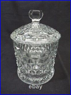 Vintage FOSTORIA American Glass Cookie Jar & Lid EXCELLNT Biscuit Barrel Cracker