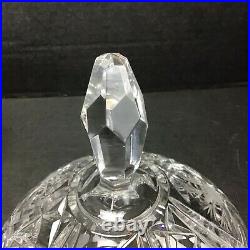 Vintage Frosted Footed Lead Crystal Covered Candy Jar/Box With Beveled Handle