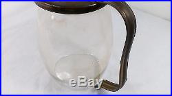 Vintage Glass Jar Brass Spout And Handle Watering Can
