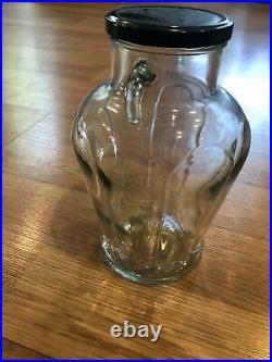 Vintage Glass Tassos 1950 ml Olive Jar Handles Amphora With Lid