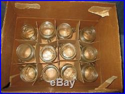 Vintage Golden Harvest 16 oz Drinking Mason Jars With Handle Set of 12 with Box