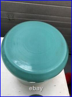 Vintage Green Glass Biscuit Barrel Cookie Jar EPNS Lid And Handle