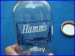 Vintage Hamm's Beer Glass Draft Carry Jug Jar with Wire Handle