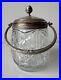 Vintage Handcut Crystal Glass Biscuit Barrel Jar with Silver 50Handle & Lid 7,5