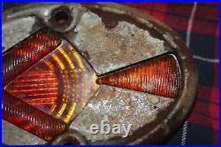 Vintage Heavy Ribbed Glass Car Truck Accessory Turn Signal Arrow Lamp Cover