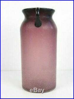 Vintage Jar Design 60's Glass Violet Satin Two-handled School Murano