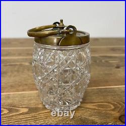 Vintage John Grinsell & Sons British Cut Crystal Victorian Biscuit Cookie Jar