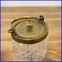 Vintage John Grinsell & Sons British Cut Crystal Victorian Biscuit Cookie Jar