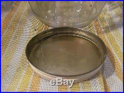 Vintage Large 13 2 1/2 Gallon Glass Hoosier Pickle Jar Barrel Wood Handle