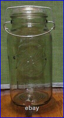 Vintage Large Ball Ideal Eagle Jar Dispenser With Glass And Bail Handle-excellen