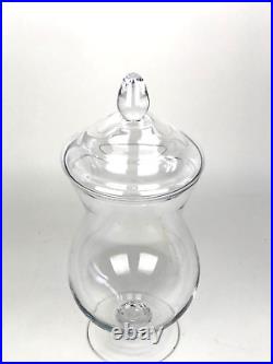 Vintage Large Clear Glass Hand Blown Apothecary Jar 20 Inch Tall