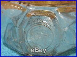 Vintage Large Clear Glass Jar With Wire Bail Wood Handle 2.5 Gallon