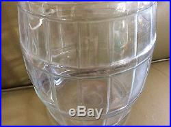 Vintage Large Glass Barrel Pickle Jar with bail wood Handle Anchor Hocking