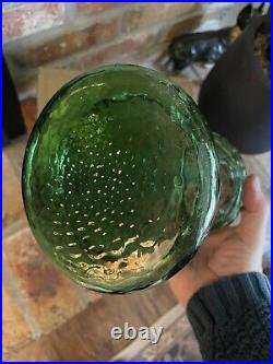Vintage MCM 1960's Empoli Optic Glass Lidded Apothecary Jar