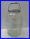 Vintage MCM General Store Glass Barrel Pickle Storage Jar w Lid Bale Wood Handle