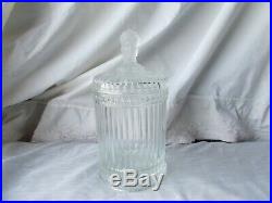 Vintage MMA Imperial Glass 3 Face Bust Handle Lid Humidor Biscuit Barrel Jar