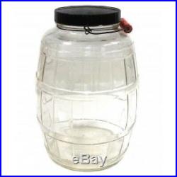 Vintage Mallinckrodt Pharmaceuticals Red Wood Handled Glass Pickle Type Jar Wo