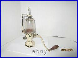 Vintage Metal Hand Grinder Chopper with Handle and Glass Jar Nuts Coffee