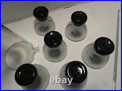 Vintage Morgantown Smoke Glass Barware Cocktail Mixer 8 Pc. Set 1970's MCM