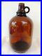 Vintage One Gallon Brown Glass Handled Jug amber color preserve jar collectib F