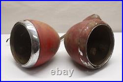 Vintage Original 1930's 1940's Truck Headlight Buckets with Stainless Rings GUIDE