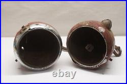 Vintage Original 1930's 1940's Truck Headlight Buckets with Stainless Rings GUIDE