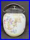 Vintage Pairpoint Biscuit Jar Covered In Enameled Floral Pansies Decor #2585
