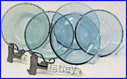 Vintage Pyrex Flameware Blue Glass 5 pc Pots & Pans Set + 2 Detachable Handles