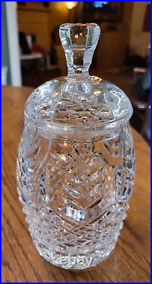 Vintage (Rare Piece) Waterford Crystal Pineapple Biscuit Barrel With Lid 8