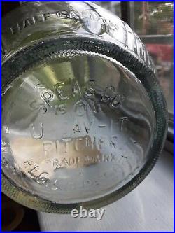 Vintage Speas Vinegar U-Sav-It Half Gallon Pitcher Jar with cap, label handled