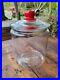 Vintage Tom’s Peanuts Glass Jar Clear Lid Handle Store Counter Display No Chips