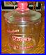 Vintage Tom`s Roasted Peanuts Store Glass Counter Display Glass Jar Red Handle