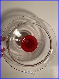 Vintage Tom's Toasted Peanuts Clear Glass Jar, Red Handled Lid, Counter Display