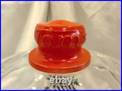 Vintage Tom's Toasted Peanuts Countertop Display Glass Jar Red Embossed Handle