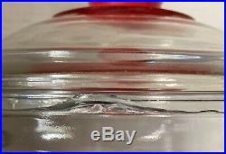 Vintage Toms Peanut Butter and Sweet Sandwiches Large Glass Jar Red Handle Lid