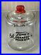 Vintage Toms Peanuts Glass Jar & Glass Lid with Embossed Red Toms Handle