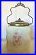 Vintage Wavecrest Square Bisquit Jar Milk Glass Hand Painted Metal LID & Handle