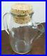Vintage Wheaton Snub Nose Clear Thick Glass Cork Top Handled Candy Jar Pitcher