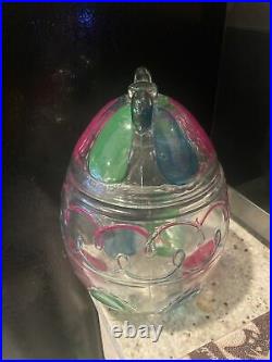 Vintage glass covered egg Cookie jar