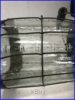 Vintage glass metal container jar spout handle wire outdoor centerpiece